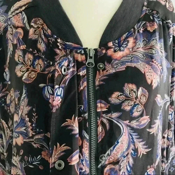 New Free People Bomber Jacket Coat Sz L - Picture 8 of 12